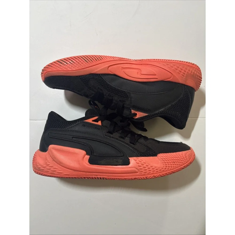Puma Men's Black And Bright Orange Court Rider Chaos Slash Sneakers 9.5 EUC